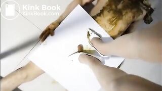 Male toilet and shitty heeljob