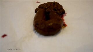 cute and sexy brunette shits and pisses