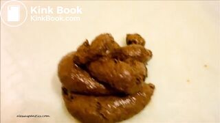 cute and sexy brunette shits and pisses