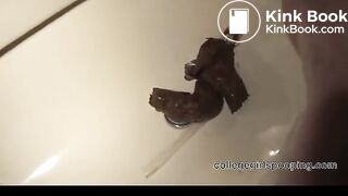 tight ass white girl poops on toilet