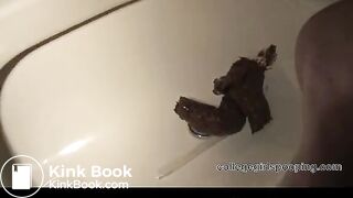 tight ass white girl poops on toilet