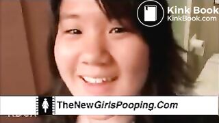 minty poops on the toilet