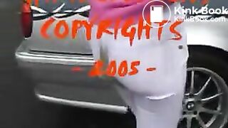 Sandra poops her white pants in the city