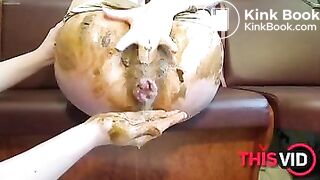 the woman who is inserted by a didlo beyond panty and shit