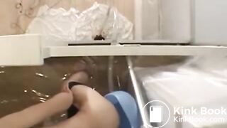 Asian piss and shit tube feeding