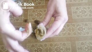 sexy Russian with a mask poops