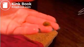 Dirty girl enema and shit eating