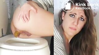 shitting and grimacing