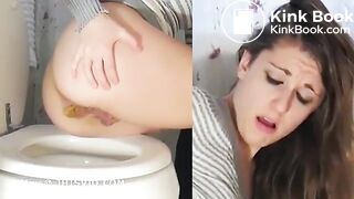 shitting and grimacing