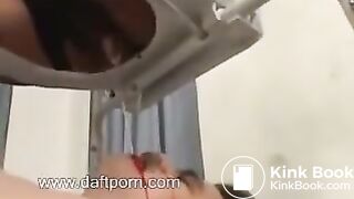 Mistress shitting on slaves mouth