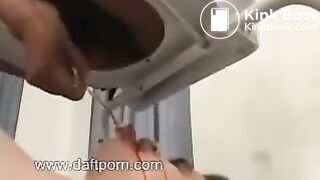 Mistress shitting on slaves mouth