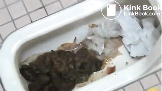 Japanese poop over a shitty toilet