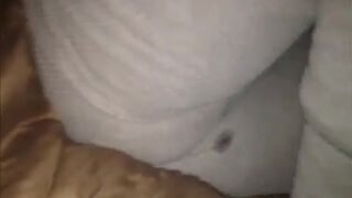 Drunk girl pooping bed