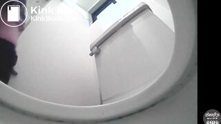 jap girls poop over the toilet