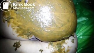 Blonde slut solo scat masturbation smearing and eating shit