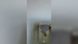 Mature woman pooping