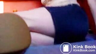 Camgirl shitting in white panties