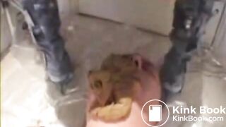 guy being fed a huge load from lady