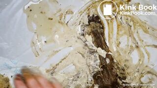 Creamy scat dildo fucking