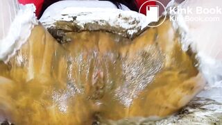 Creamy scat dildo fucking