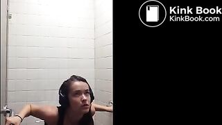 Sexy teen public toilet poop