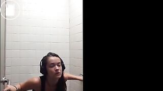 Sexy teen public toilet poop