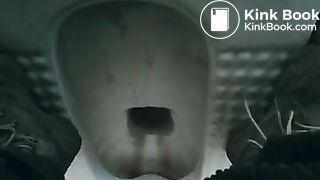 sick girl diarrhea in the toilet