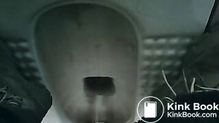 sick girl diarrhea in the toilet