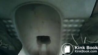 sick girl diarrhea in the toilet