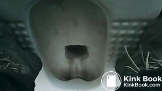 sick girl diarrhea in the toilet