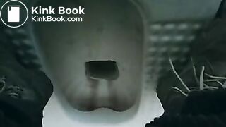 sick girl diarrhea in the toilet