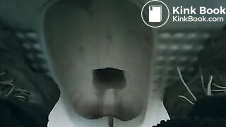 sick girl diarrhea in the toilet