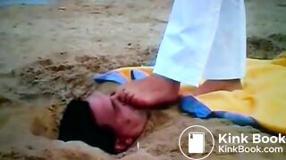 Shit eating on a beach