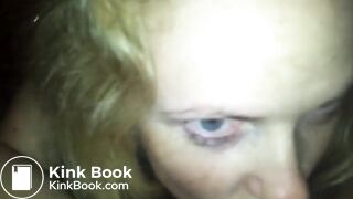 Blonde swallowing shit