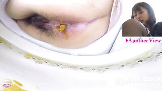 Sexy jap chick in pantyhose toilet diarrhea