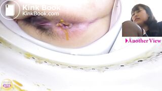 Sexy jap chick in pantyhose toilet diarrhea