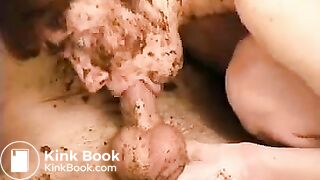 Young girl eating from her man's asshole