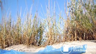 Girl shitting at the beach