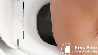 Sexy tanned chick toilet diarrhea farting