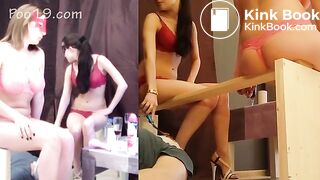 Guy eating shit from 2 lovely girls
