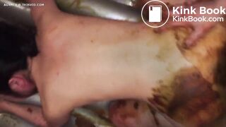 Masturbating with brown poop