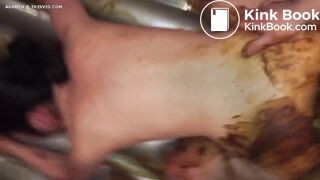 Masturbating with brown poop