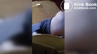 Middle aged Latina takes a noisy shit