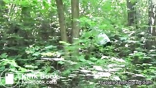 girl pooping outdoor