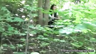 girl pooping outdoor