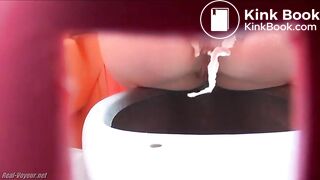 multiple women porter potty - pooping (no faces)