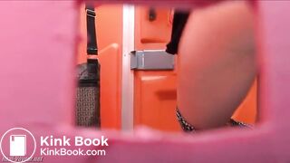 multiple women porter potty - pooping (no faces)