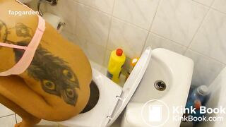tattooed girl on toilet 8