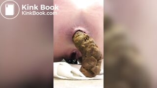 Pushing out a hard turd