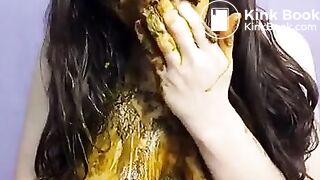 messy girl plays hard with her shit